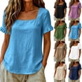 thumbnail image 1 of Tqcoqu Womens Summer Peplum Tops,Sqaure Neck Ruffle Sleeve Blouses Fit Flowy Shirts,Beige Women's S-XXXL, 1 of 8