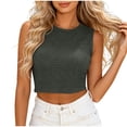 thumbnail image 1 of Tqcoqu Womens Tie Back Crop Tank Top,Summer Sleeveless Crochet Tops,Hollow Out Knit Backless Shirts,Gray Women's S-XXL, 1 of 9