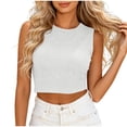 thumbnail image 1 of Tqcoqu Womens Tie Back Crop Tank Top,Summer Sleeveless Crochet Tops,Hollow Out Knit Backless Shirts,White Women's S-XXL, 1 of 9