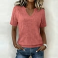 thumbnail image 1 of Tqcoqu Womens Tops Short Sleeve Summer Tops V Neck T Shirts Casual Basic Tees Loose Fit Shirt,Pink,Women's S-XXL, 1 of 8