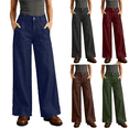 thumbnail image 1 of Tqcoqu Womens Wide Leg Jeans,Baggy Casual High Waisted Boyfriend Loose Denim Pants with Pockets,Army Green Women's M-XXXL, 1 of 9