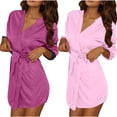 thumbnail image 1 of Tqyyweavej 2Pcs Women's Robe Lightweight Short Kimono Ice Silk Lace Sleepwear Soft Loungewear Casual Ladies Bathrobe Nightgown, 1 of 9