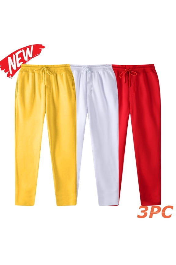 3 Pack Men's Sweatpants Drawstring Trapered Trousers with Pockets Casual Stretch Pants Fit Gym Workout Running(S-3XL)