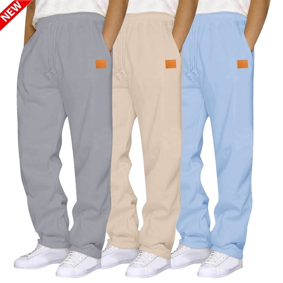 Tqyyweavej 3 Pack Men's Sweatpants Open Bottom Casual Sweat Pants with Pockets Athletic Workout Cottom Joggers Pants for Men Size S to 3XL