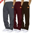 thumbnail image 1 of Tqyyweavej 3 Pack Men's Sweatpants Open Bottom Casual Sweat Pants with Pockets Athletic Workout Cottom Joggers Pants for Men Size S to 3XL, 1 of 8