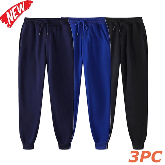 Tqyyweavej 3 Pack Women's Sweatpants Elastic Bottom Casual Tapered Trousers Drawstring Athletic Workout Sweat Pants with Pockets