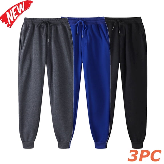 Tqyyweavej 3 Pack Women's Sweatpants Elastic Bottom Casual Tapered Trousers Drawstring Athletic Workout Sweat Pants with Pockets