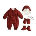 thumbnail image 1 of Tqyyweavej Baby Infant Boys Girls Snowsuit Winter Hooded Infant Footed Warm Jumpsuit Outerwear with Gloves for 3-24 Months, 1 of 9