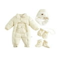 thumbnail image 1 of Tqyyweavej Baby Infant Boys Girls Snowsuit Winter Hooded Infant Footed Warm Jumpsuit Outerwear with Gloves for 3-24 Months, 1 of 9