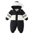 thumbnail image 1 of Tqyyweavej Baby Infant Girls Boys Snowsuit Winter Hooded Toddler Infant Footed Warm Jumpsuit Outerwear with Gloves for 12M-4T, 1 of 9