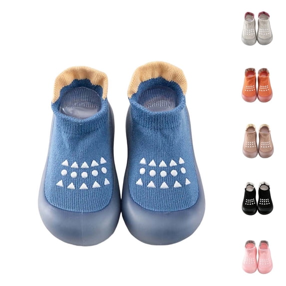 Tqyyweavej Baby Sock Shoes Infant Walking Shoes Non-Slip Closed Top Slippers Soft Rubber Sole Baby Boys Girls Sneakers 3-36Months