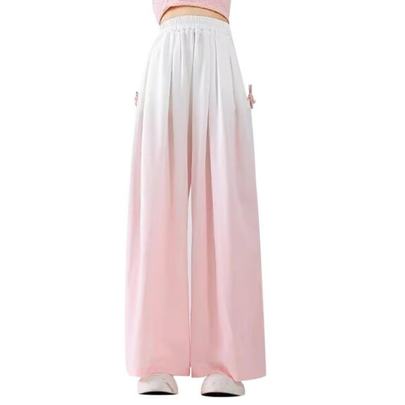 Tqyyweavej Baggy Sweatpants for Girls Trendy Oversized Wide Leg Loose Sweat Pants Elastic High Waist Drawstring Athletic Joggers 6-16Y