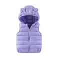 thumbnail image 1 of Tqyyweavej Boys & Girls Lightweight Hoodie Down Vest Winter Warm Zip Up Sleeveless Vest Water-Resistant Packable Puffer Jacket 3-14Y, 1 of 3