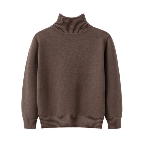 Tqyyweavej Boys Girls Turtleneck Sweater School Uniform Toddler Kids Youth Turtle Neck Fall Winter Warm Long Sleeve Pullover (Ages 2-15)