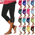 thumbnail image 1 of Tqyyweavej Capri Leggings for Women Cutout High Rised Summer Cropped Pants Fitted Solid Color Stretch Yoga Pants Size S to 3XL, 1 of 7