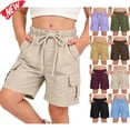 thumbnail image 1 of Tqyyweavej Cargo Shorts for Girl Pull On Straight Leg Bermuda Shorts Drawstring School Summer Outfits with Multi Pockets 5-15 Years, 1 of 8