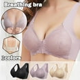 thumbnail image 1 of Tqyyweavej Front Closure Bras for Women Lace Full Coverage No Underwire Bras Lightly Lined Side Smoothing Seamless Bras M-5XL, 1 of 8