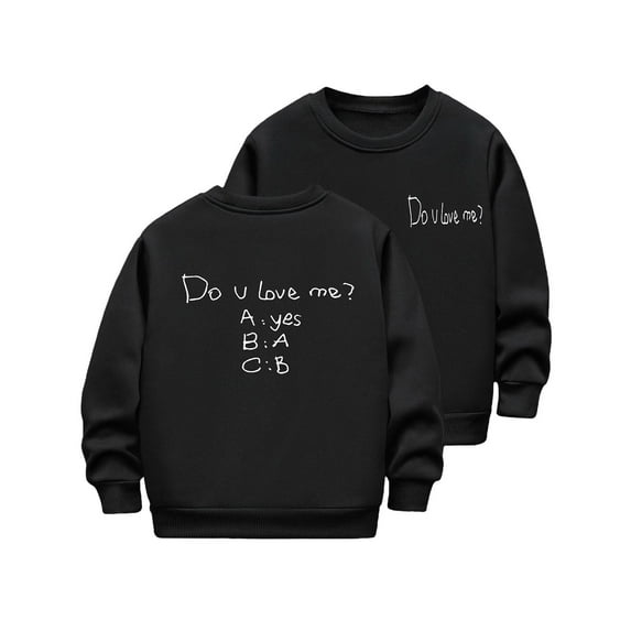 Tqyyweavej Girls Boys Fleece Sweatshirt Kids Toddler Long Sleeve Crew Neck Pullover Tops Sweatshirts for 2-12 Years