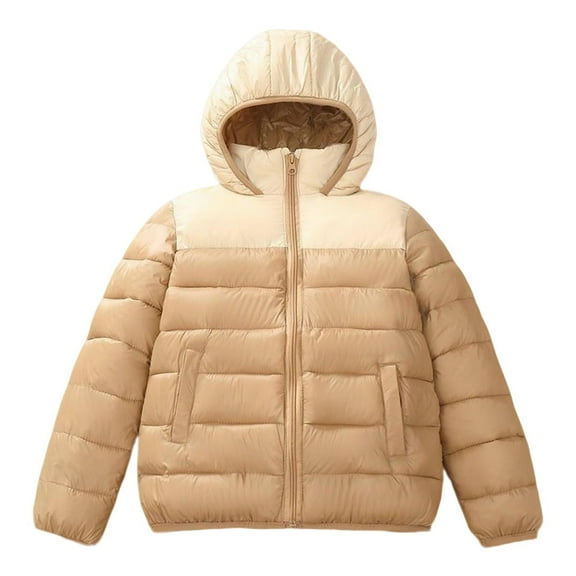 Tqyyweavej Kids Boy's Winter Coat Fleece Lined Waterproof Jacket Puffy Cotton Coat Thick Hooded Down Outdoor Coats 7-14 Years