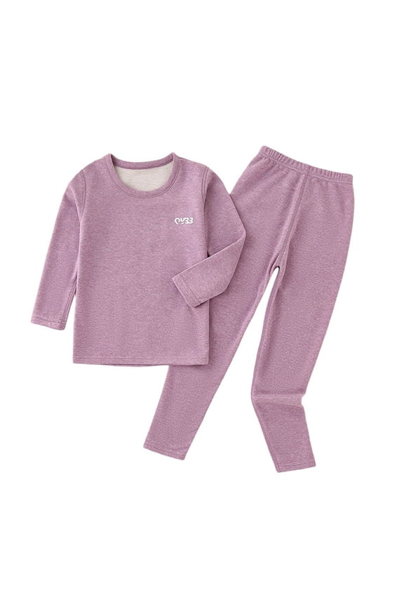 Kids Boys Thermal Underwear 2 Piece Set Fleece Lined Base Layers Top & Bottom Toddler Long Johns for Cold Winter 2-16Y