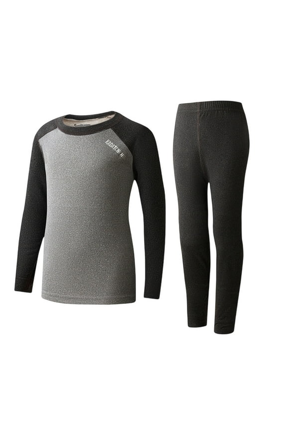 Kids Boys Thermal Underwear 2 Piece Set Fleece Lined Base Layers Top & Bottom Toddler Long Johns for Cold Winter 4-16Y