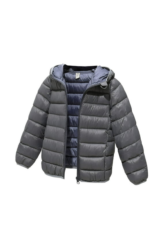 Kids' Jacket Coat Weather Resistant Down Coat for Boys and Girls Insulated Quilted Bubble Puffer Outerwear with Hood (4-11Y)