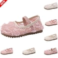 thumbnail image 1 of Tqyyweavej Little Toddler Girls Ballet Shoes Lace Solid Color Slip On Mary Jane Shoes Breathable Mesh Princess Shoes for Baby Girl 1-6T, 1 of 9