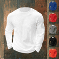 thumbnail image 1 of Tqyyweavej Long Sleeve Shirts for Men Casual Fitness Sweatshirts Solid Color Breathable Fashion Early Fall Outfits(S-5XL), 1 of 7