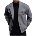 thumbnail image 1 of Tqyyweavej Men's Casual Lightweight Shirt Jacket Work Shacket Jackets Military Button Down Overshirt With Pockets, 1 of 4