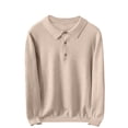 thumbnail image 1 of Tqyyweavej Men's Long Sleeve Sweaters Collared Sweater Casual Dress Pullover Button Solid Collar Fall Winter Sweaters, 1 of 5
