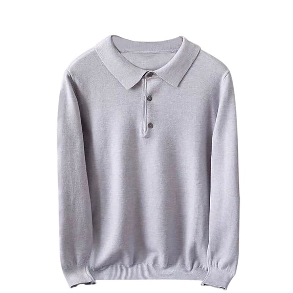 Tqyyweavej Men's Long Sleeve Sweaters Collared Sweater Casual Dress Pullover Button Solid Collar Fall Winter Sweaters