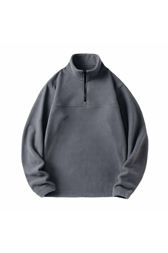 Men's Quarter-Zip Polar Fleece Jacket, Long Sleeve Half Zip Fleece Pullover Sweaters Thermal Golf Sweatshirt S-3XL