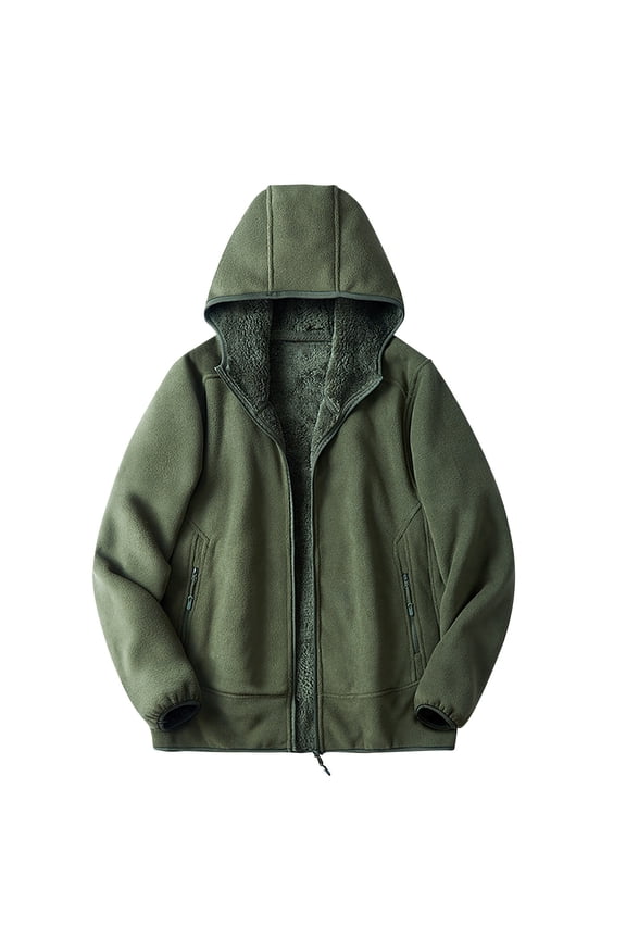 Men's Suede Hoodie Jacket Full Zip Casual Vintage Jackets Lightweight Classic Trucker Winter Coat Hooded Shirt