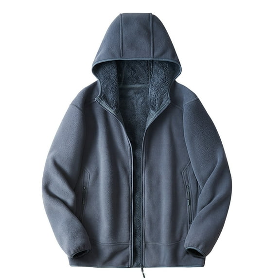 Tqyyweavej Men's Suede Hoodie Jacket Full Zip Casual Vintage Jackets Lightweight Classic Trucker Winter Coat Hooded Shirt