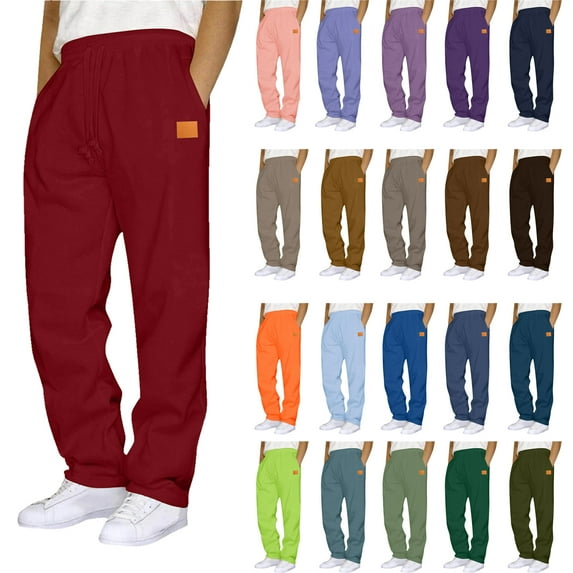 Tqyyweavej Men's Sweatpants Open Bottom Lounge Sweat Pants with Pockets Athletic Cottom Joggers Pants for Men Size S to 3XL