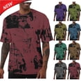 thumbnail image 1 of Tqyyweavej Mens Plus Size Hipster Hiphop T-Shirts Longline Print Crewneck Shirts Oversized Baggy Color Block Short Sleeve Tops, 1 of 7