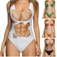 thumbnail image 1 of Tqyyweavej One Piece Funny Swimsuit Women Novelty Sleeveless Bathing Suits Tummy Control Flattering Body Print Beach Swimwear S-2XL, 1 of 5
