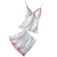 thumbnail image 1 of Tqyyweavej Pajama Sets for Women 2 Piece Lace Sexy Sleeveless Cami Tank Top and Shorts Pj Set Y2K Matching Lounge Sleepwear, 1 of 3