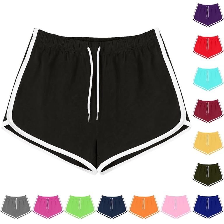 Tqyyweavej Running Shorts for Women Drawstring Color Block Mini