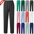 thumbnail image 1 of Tqyyweavej Scrub Pants for Women Stretchy Solid Color Casual Pant Straight Leg Pleated Work Pants Women with Pocket Size S to 2XL, 1 of 4