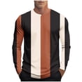 thumbnail image 1 of Tqyyweavej Striped Long Sleeved T-Shirt for Men Spring Casual T-Shirt for Men Retro Autumn Pullover Stripe tee Shirt S-4XL, 1 of 5