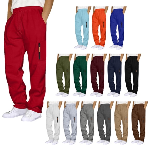 Tqyyweavej Sweatpants for Men Drawstring Active Athletic Workout Pants Lounge Joggers Sweat Pants with Multi Pockets for Running