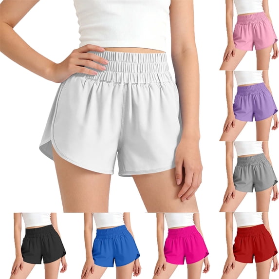 Tqyyweavej Tennis Shorts for Girl Lightweight Pull On Elastic Waisted Shorts Stretchy Solid Color Athletic Shorts 4-15 Years