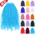 thumbnail image 1 of Tqyyweavej Tulle Skirts for Women Glitter Layered Midi Fairy Skirt Irregular A Line Sparkle Tutu Skirts for Beach & Party S-XL, 1 of 7