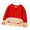 thumbnail image 1 of Tqyyweavej Unisex Boys Girls Fleece Lined Crewneck Sweatshirt Kids Warm Sherpa Pullover Sweater Sweatshirts Fall Winter Clothes 3-16 Years, 1 of 6