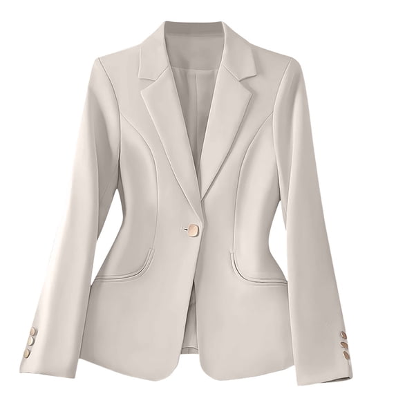Tqyyweavej Women's Dressy Blazers Long Sleeve Lightweight Slim Fit Lapel Button Jackets Open Front Business Casual Office Work Suit
