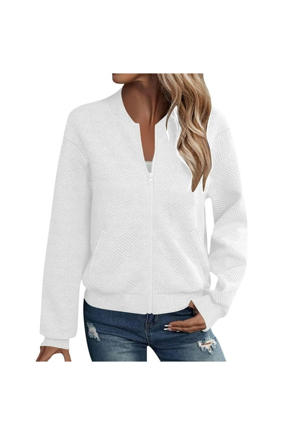 Women's Full Zip Up Athletic Jacket Long Sleeve Outerwear Lightweight Pocketed Workout Coat Tops with