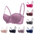 thumbnail image 1 of Tqyyweavej Women's Lace Balconette Bra Lightly Lined Supportive Lingerie Bras Seamless Underwire Scalloped Demi Bras Size M to 2XL, 1 of 5