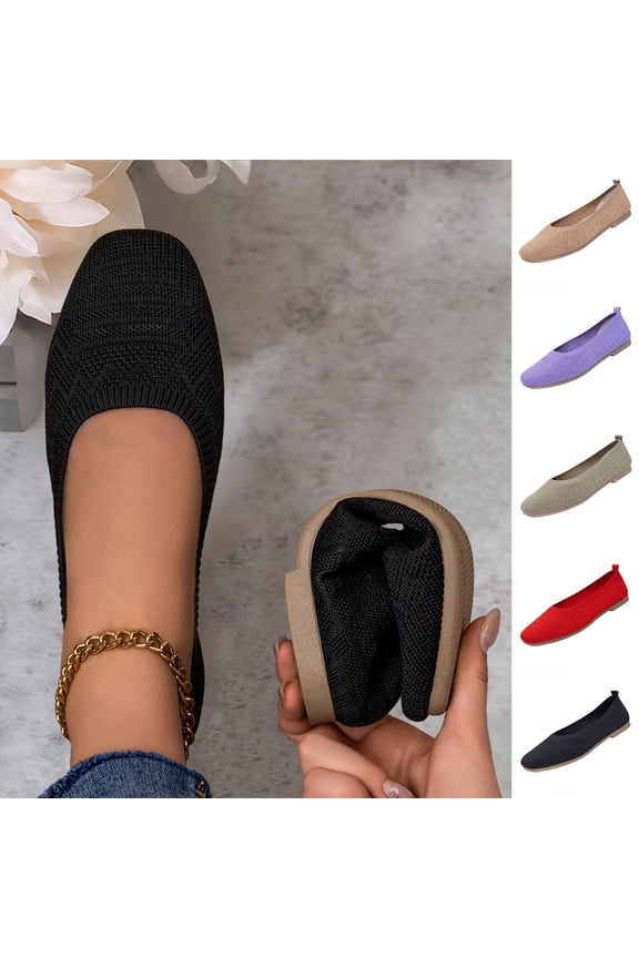 Women's Mesh Ballet Flats Oversized Breathable Closed Toe Mules Slip On Versatile Comfortable Dressy Shoes, Gifts for Women