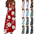 thumbnail image 1 of Tqyyweavej Women's Plus Summer Maxi Dress Floral Flowy Deep V Neck Cami Dress Oversized A Line Spaghetti Strap Dress for Beach Party, 1 of 6
